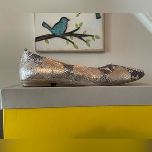 Boden metallic snake skin flats